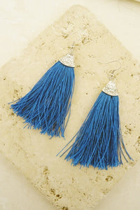 Boho Turquoise Tassel Earrings