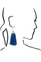 Load image into Gallery viewer, Boho Turquoise Tassel Earrings